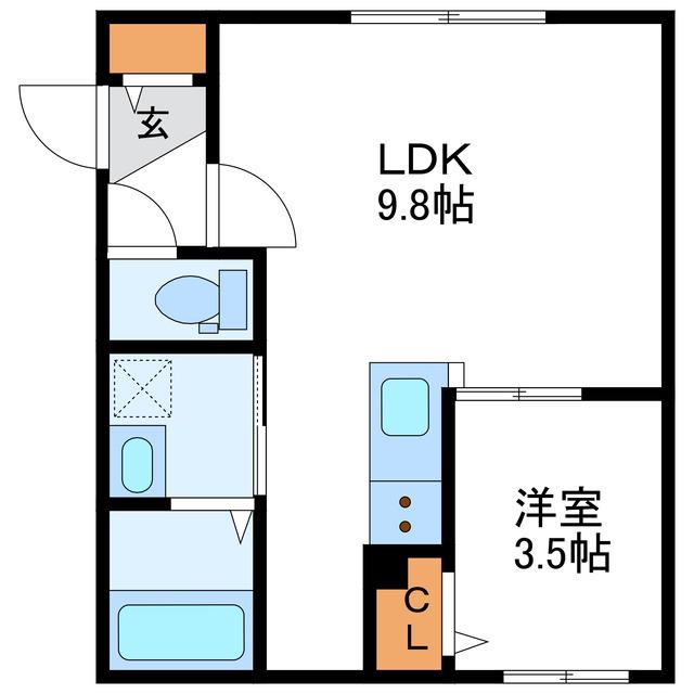 QR キューアール(1LDK/3階)の間取り写真