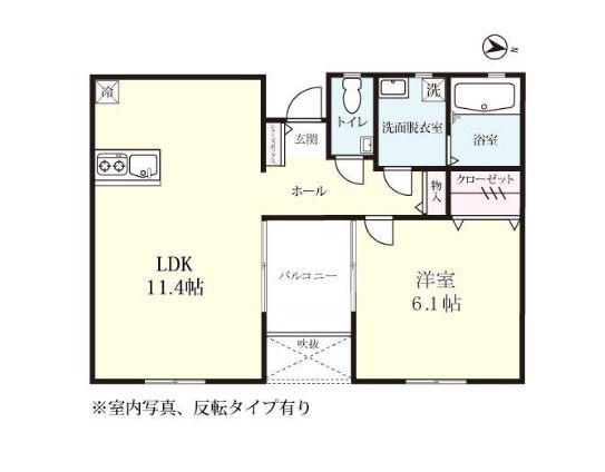 プレミアムアイランド牛津IX(1LDK/2階)の間取り写真