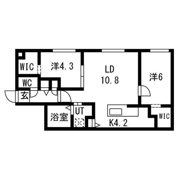 ALPHA GARDEN 豊平(2LDK/1階)の間取り写真