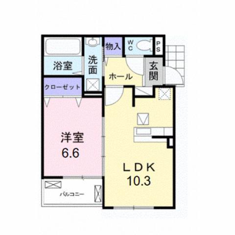 S コート・ハウス(1LDK/2階)の間取り写真