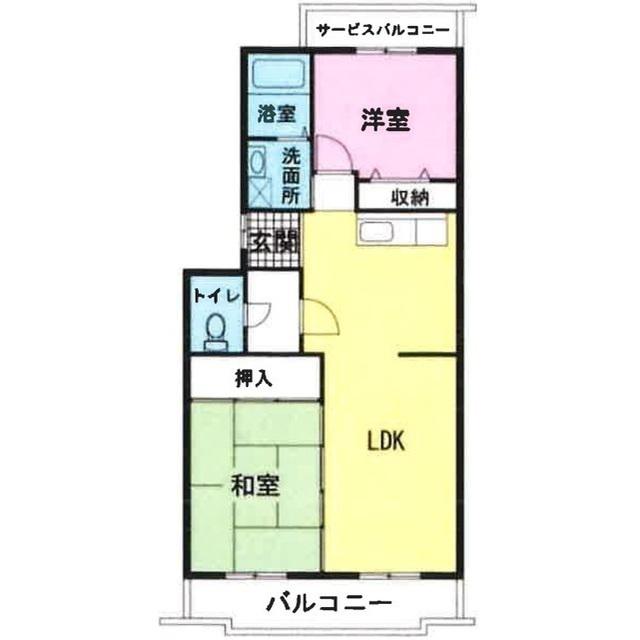 アヴニールドゥモエ(2LDK/4階)の間取り写真