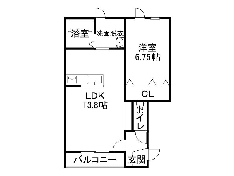 シュペル(1LDK/3階)の間取り写真
