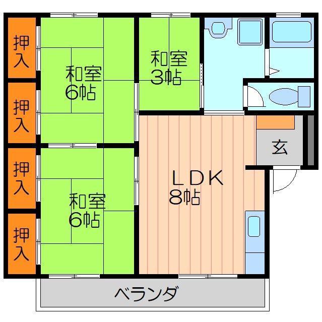 プライブ香里園(3LDK/3階)の間取り写真