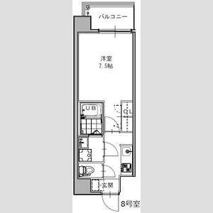 S-RESIDENCE福島GRANDE(1K/3階)の間取り写真