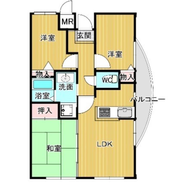 サンコート千代田(3LDK/4階)の間取り写真