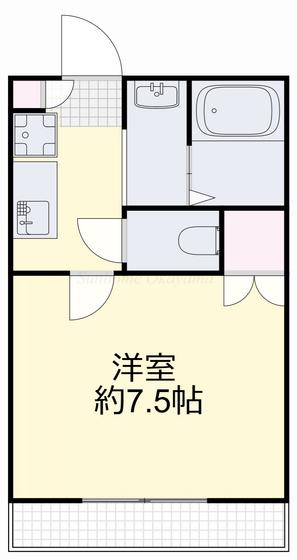 リアライズ津高(1K/3階)の間取り写真