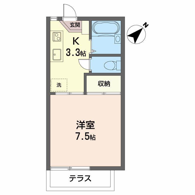 エクセルコート千里山(1K/1階)の間取り写真