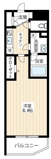 アルコバレーノカワサキヒラマ(1K/4階)の間取り写真