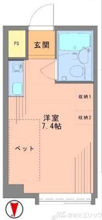 ビエラコート高槻(ワンルーム/5階)の間取り写真