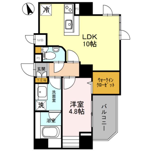 プレミアム菱屋西(1LDK/7階)の間取り写真