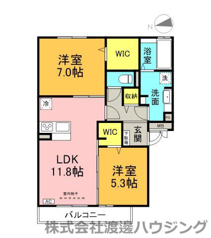 レジェンド深野(2LDK/2階)の間取り写真