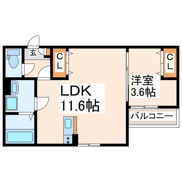 GRAND CRU CLASSE小楠(1LDK/1階)の間取り写真