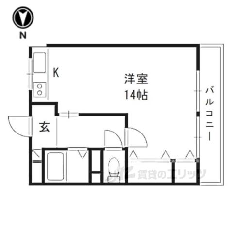 レオハイム田口(ワンルーム/3階)の間取り写真
