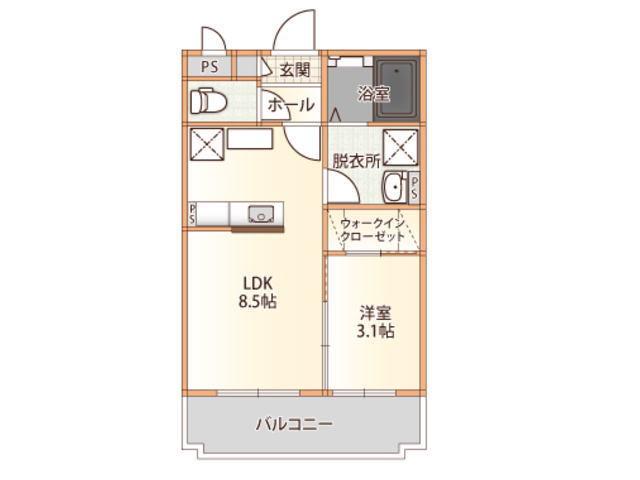ル・ホプシィ・ジャルダン(1LDK/1階)の間取り写真
