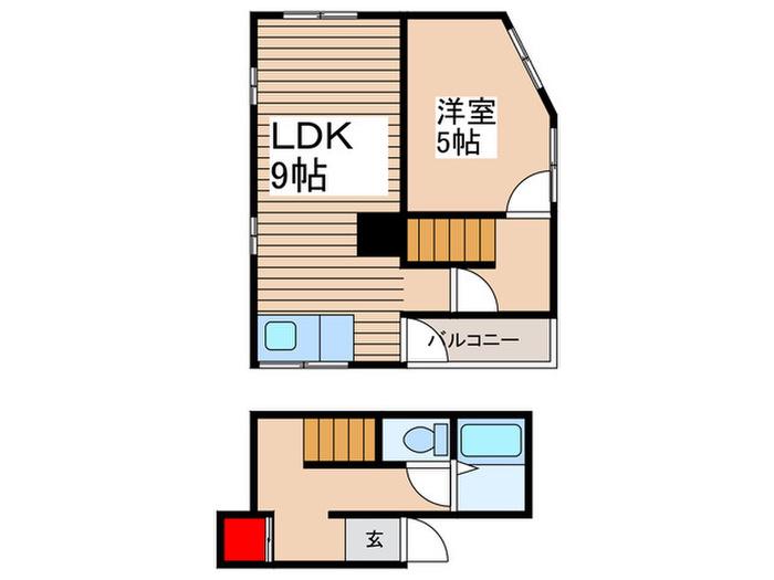 松戸根本アパート(1LDK/2階)の間取り写真