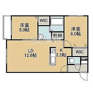 LA BELLAラベーラ・二十四軒(2LDK/2階)の間取り写真