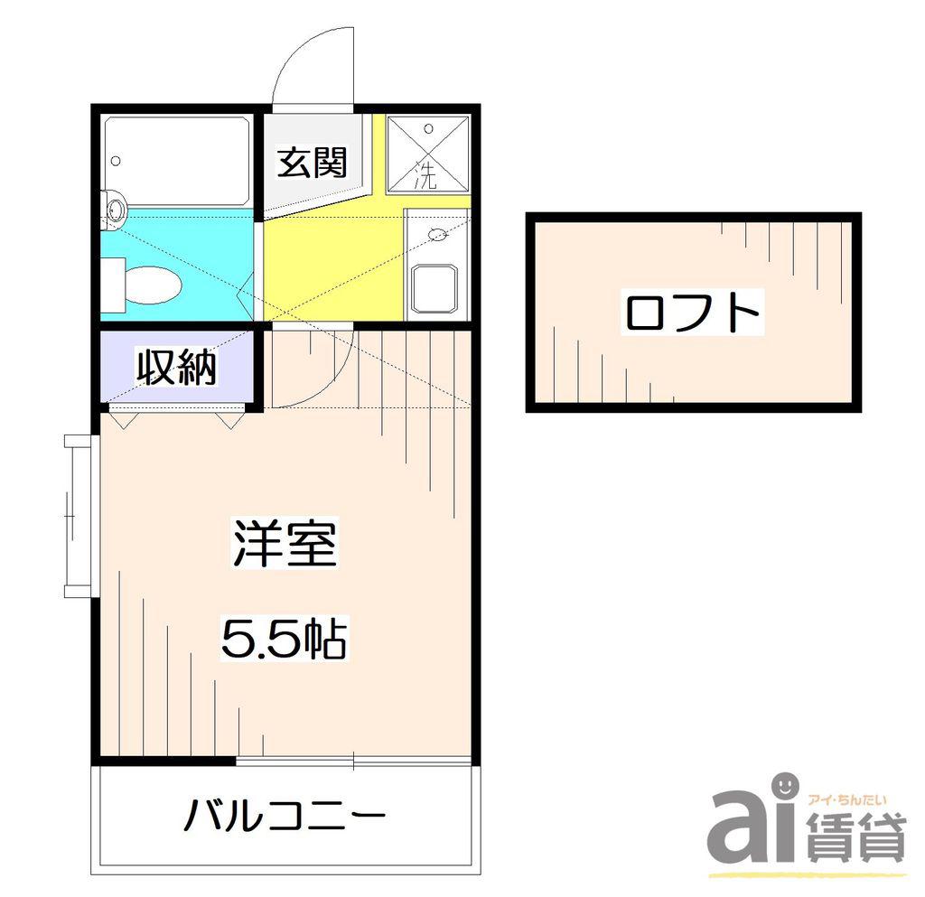 エクセル浅間II(ワンルーム/2階)の間取り写真