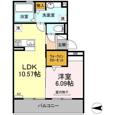 セレーノ十一番(1LDK/2階)の間取り写真