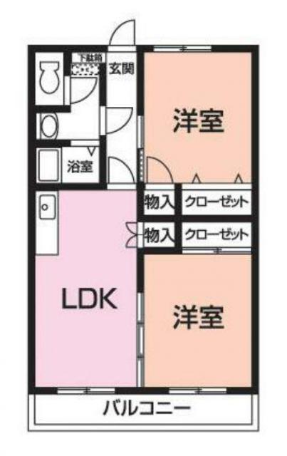 アゾラーレ五井(2LDK/5階)の間取り写真