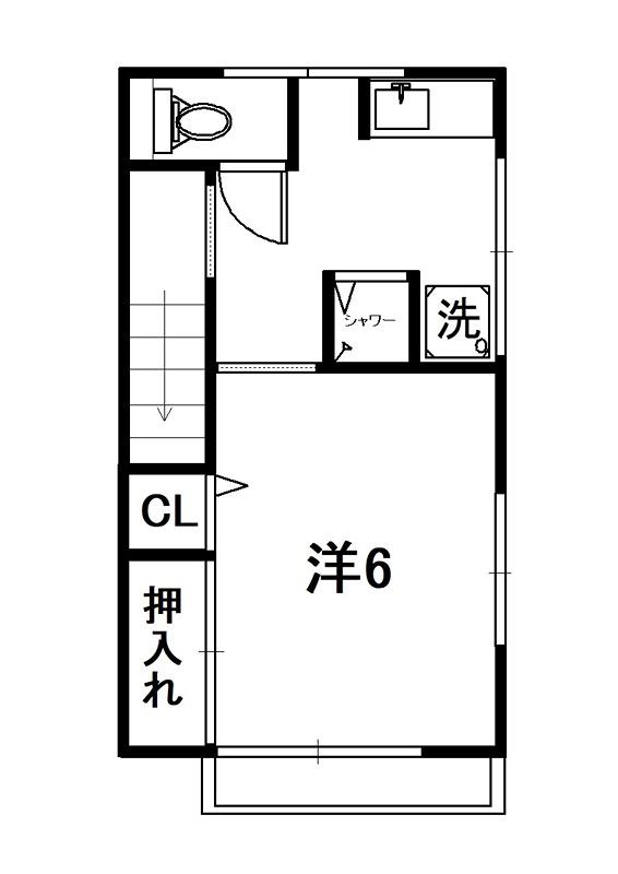 ハイツサツキ(1K/2階)の間取り写真