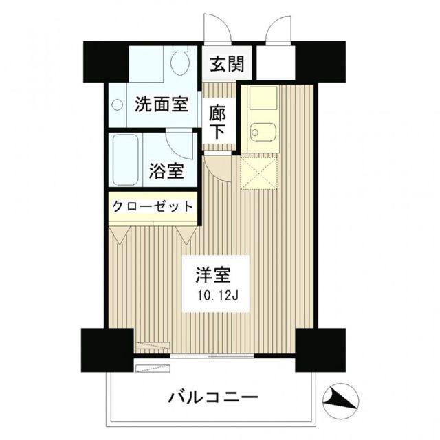 レジディア麻布十番II(ワンルーム/1階)の間取り写真