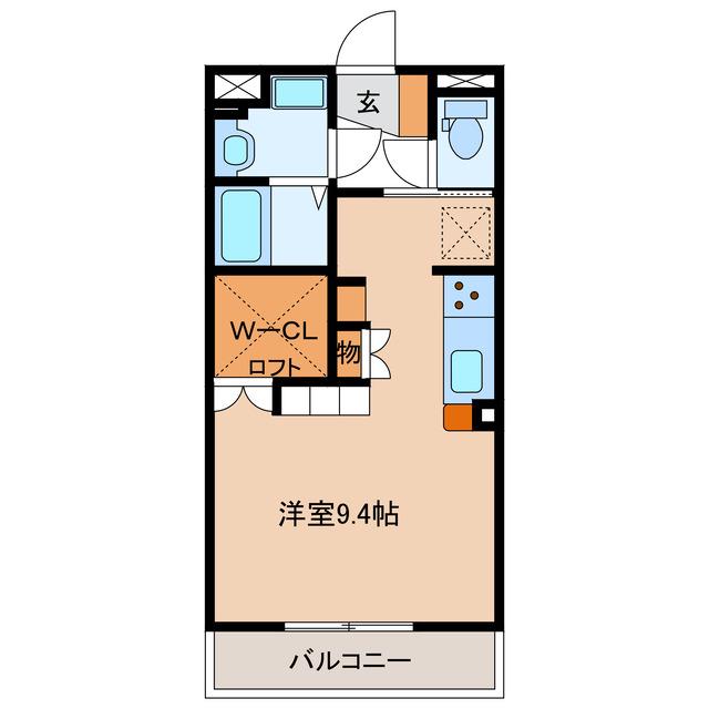 ラグナ幸町(ワンルーム/3階)の間取り写真