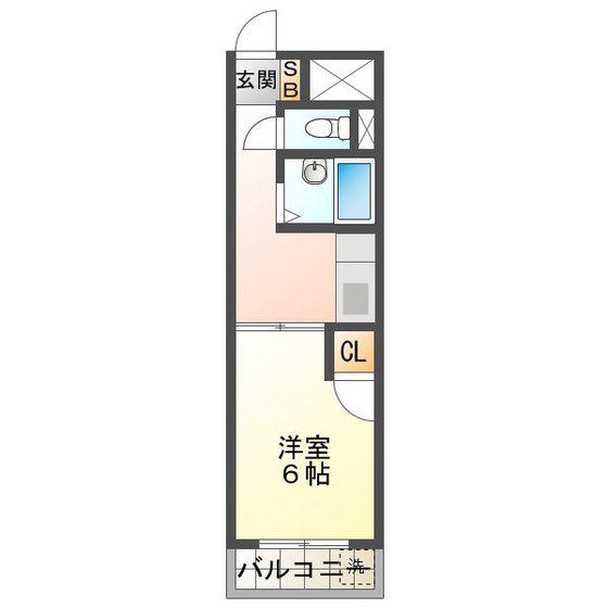オーク斉藤(1K/4階)の間取り写真
