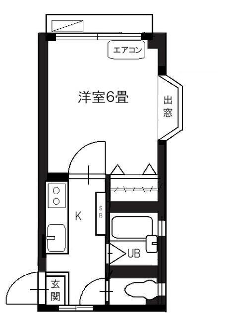 ガーデンハイツI(1K/2階)の間取り写真