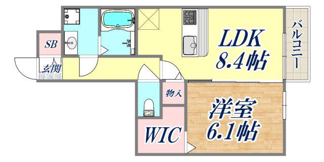 グランシャリオ(1LDK/1階)の間取り写真