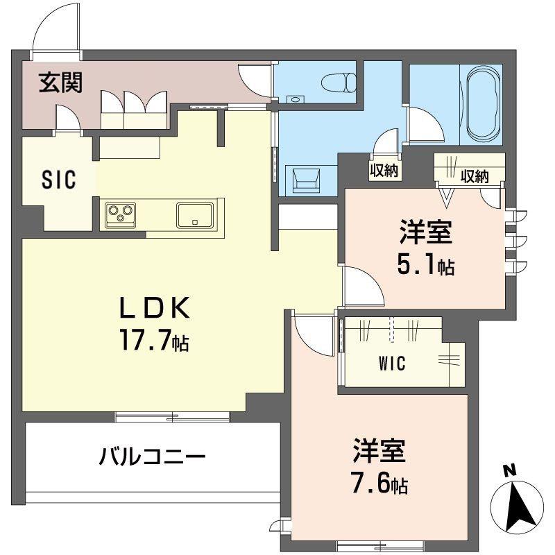 オスタリーハウス(2LDK/3階)の間取り写真