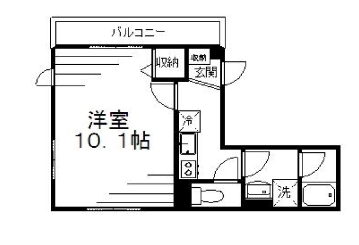 ローズコート日本橋茅場町(1K/2階)の間取り写真