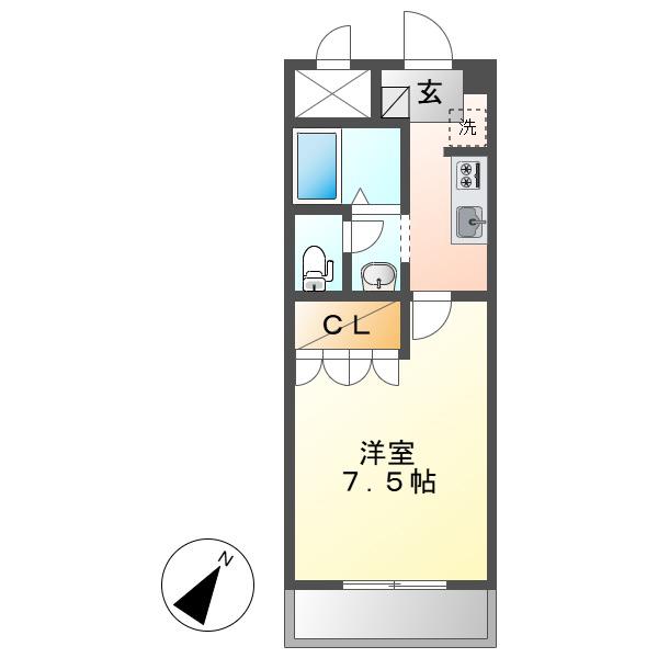 ロマンシェ(1K/3階)の間取り写真