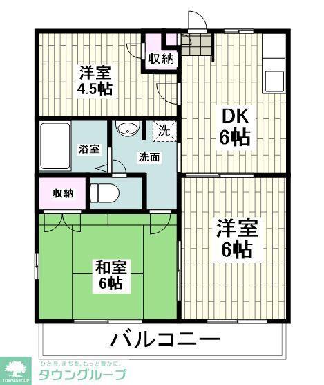 ドミール長後(3DK/1階)の間取り写真