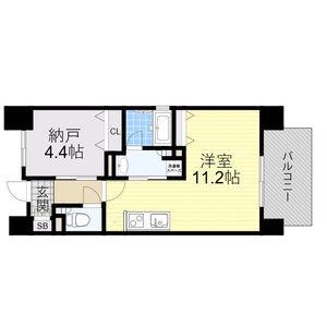GLUCK MAISON/S-EBIE XIグリュックメゾ(1LDK/4階)の間取り写真