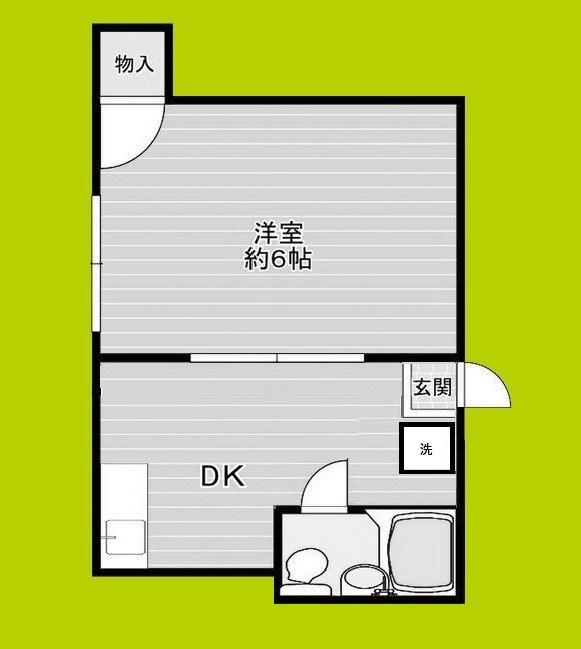クリスタル高倉(1DK/4階)の間取り写真