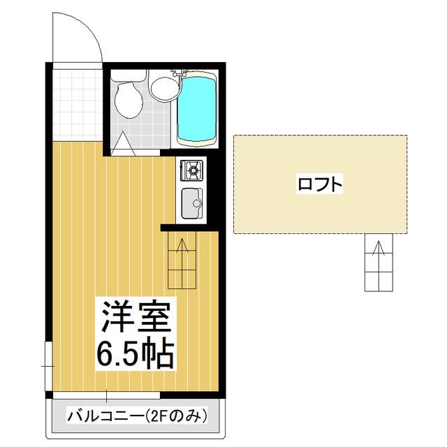 フラワーハイツ(ワンルーム/2階)の間取り写真