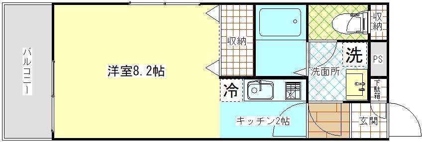 プリミエールアイ(1K/1階)の間取り写真