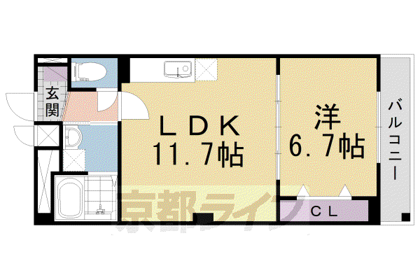 アネックス久我の杜 五番館(1LDK/1階)の間取り写真
