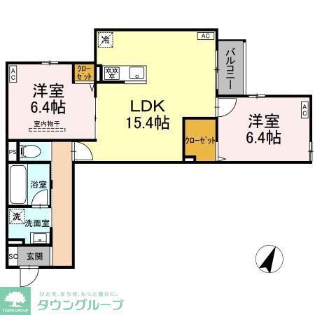 MOCRAFT南小岩(2LDK/2階)の間取り写真