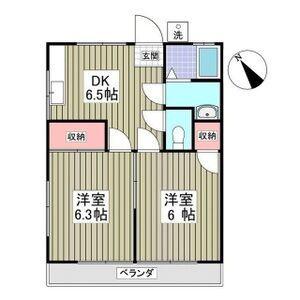 大野ハイツ(2DK/2階)の間取り写真