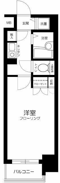 OLIO南長崎(1K/6階)の間取り写真