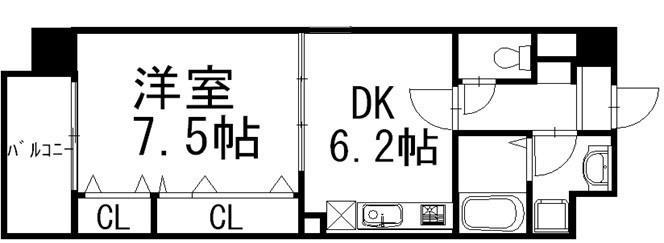 アヴァンタージュ(1DK/1階)の間取り写真
