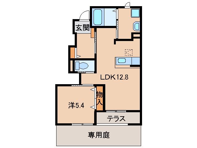 ボナール・ディアコート(1LDK/1階)の間取り写真