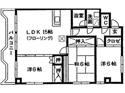 グレースマンション(3LDK/3階)の間取り写真