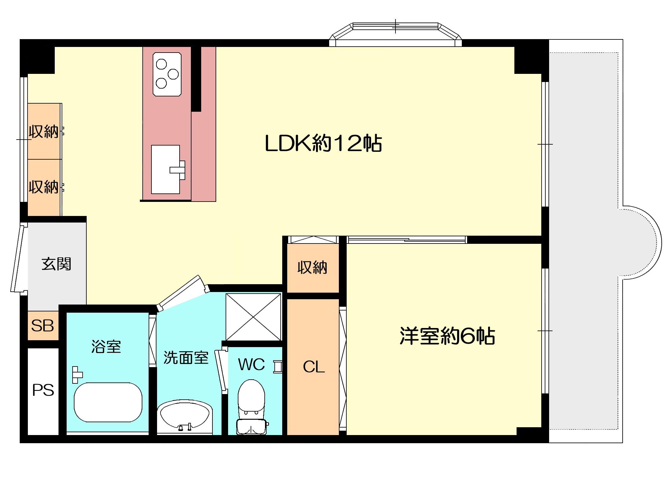 有馬パレス禁野(1LDK/4階)の間取り写真