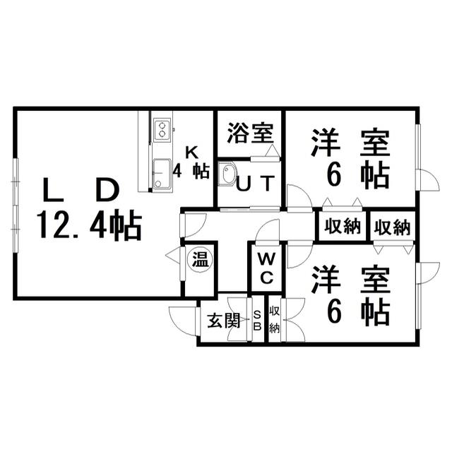 SWEETHOME2(2LDK/1階)の間取り写真