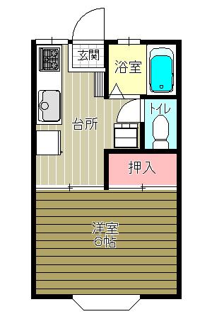 イチゴハイム(1K/1階)の間取り写真
