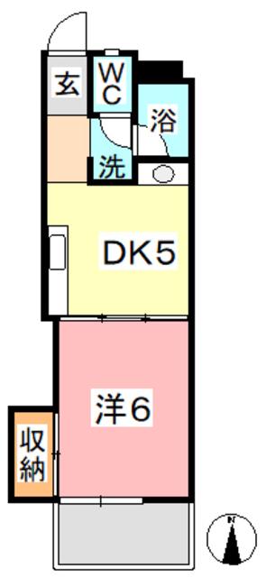 美和ハイツ(1DK/3階)の間取り写真