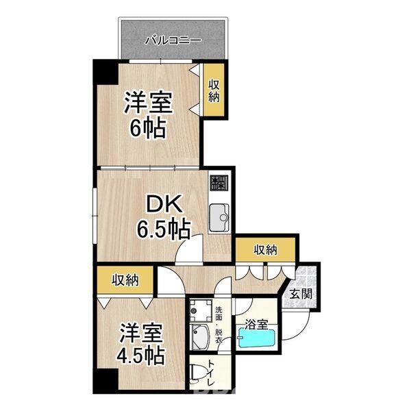 CITY SPIRE難波プレミア(2DK/8階)の間取り写真