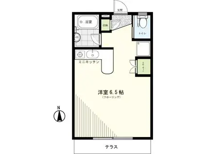 ユーカリ(ワンルーム/2階)の間取り写真